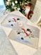 Серветка-підкладка новорічна гобеленова "Сніговики-витівники" (срібний люрекс)