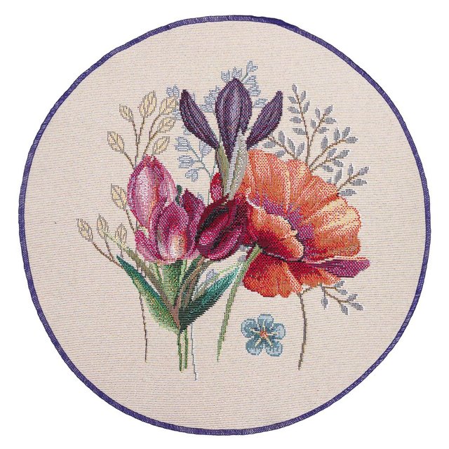 Серветка-підкладка гобеленова "Польові квіти", Ø25