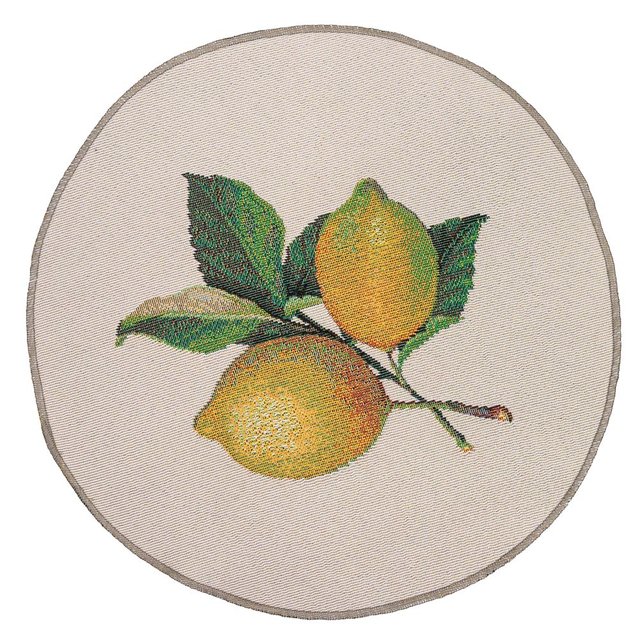 Серветка-підкладка гобеленова "Лимонний букет", Ø25