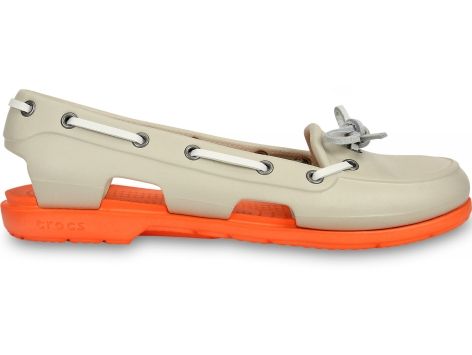 Crocs Beach Line Boat Shoe Woman Stucco/Orange - (36) - (22.5-23.2cm)
