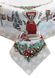Скатертина новорічна гобеленова з велюром Святковий дім (З люрексом) 135х140см