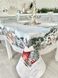 Новорічна скатертина гобеленова «Сніжний затишок» (Срібний люрекс), 137x137