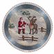 Серветка-підкладка кругла новорічна гобеленова "Різдво в Карпатах" (золотий люрекс)