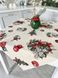 Новорічна скатертина гобеленова «Різдвяні прикраси» (Срібний люрекс), 97x100