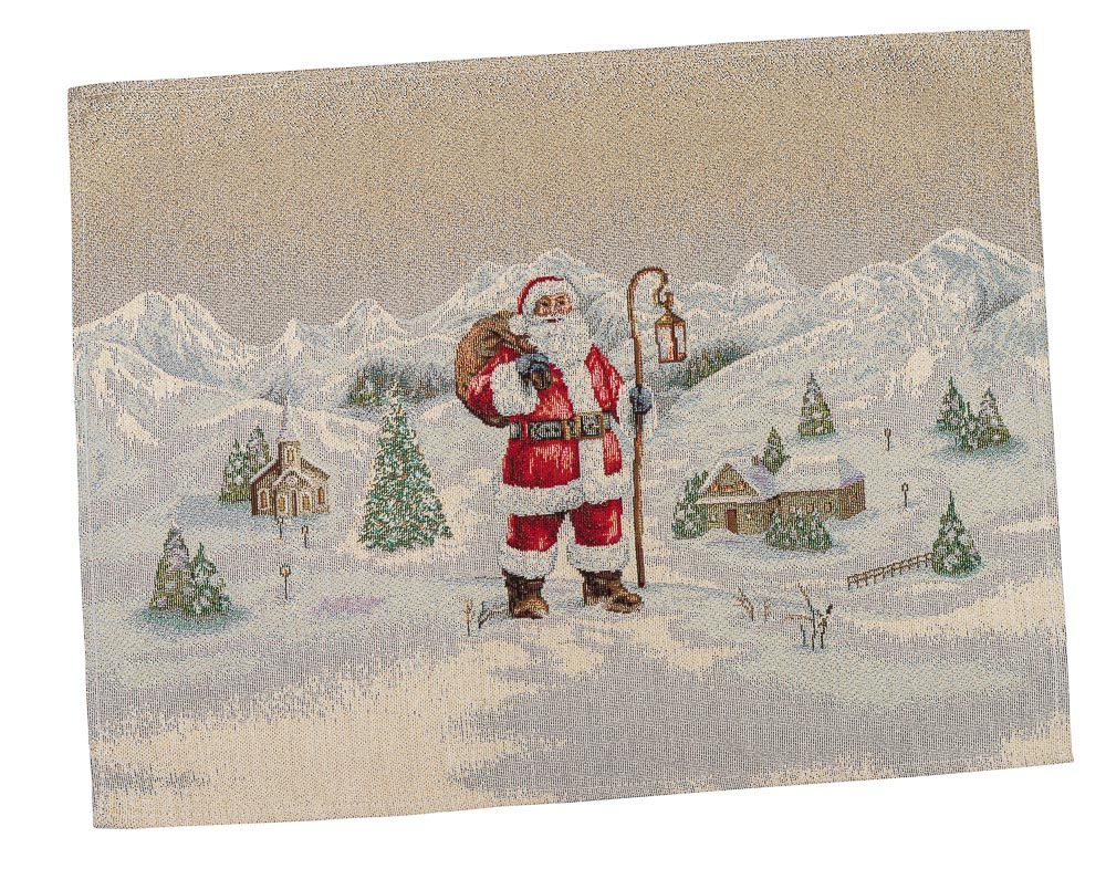 Серветка-підкладка новорічна гобеленова "Зоряне сяйво" (золотий люрекс)